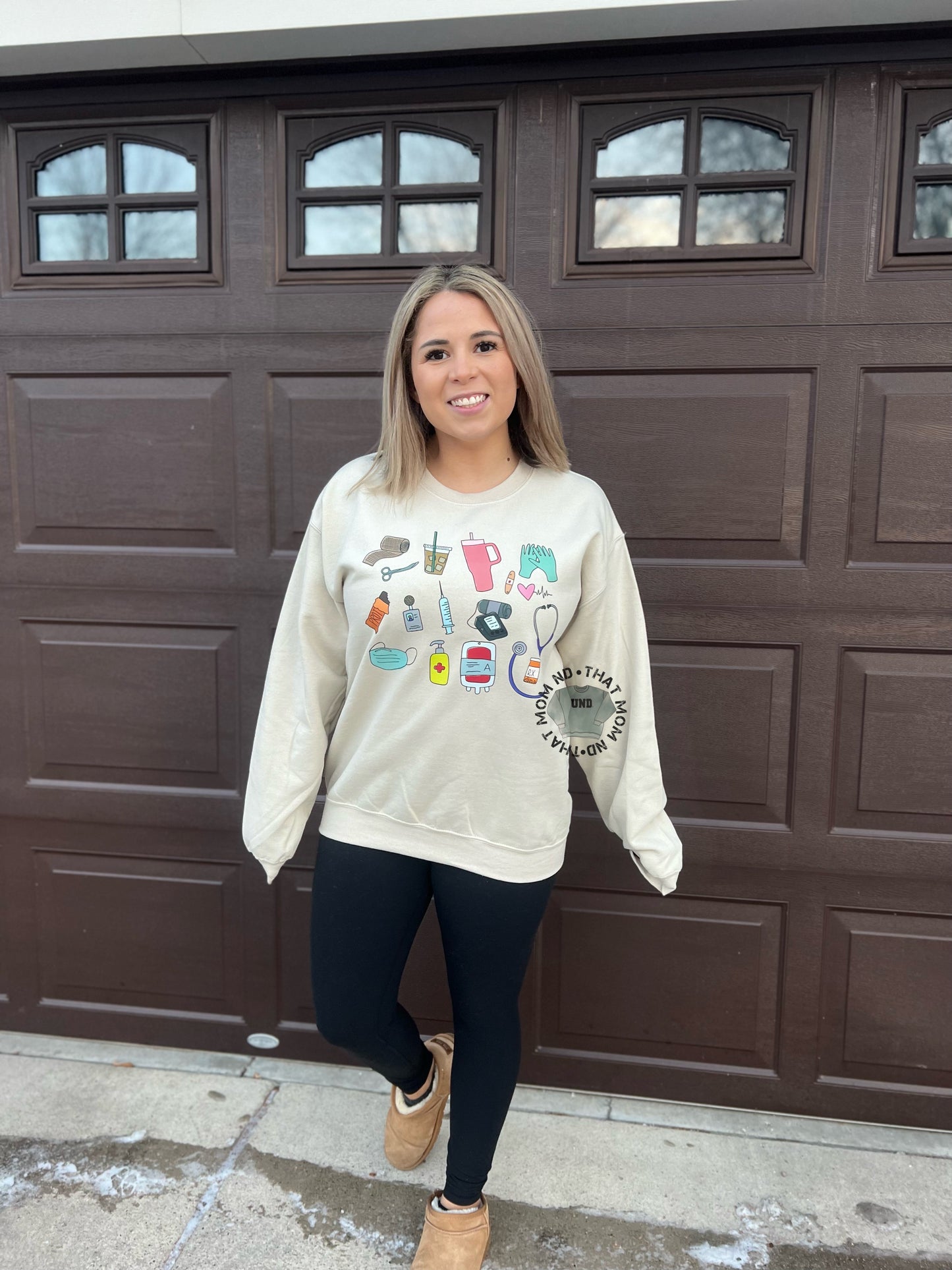 Nurse doodle crewneck