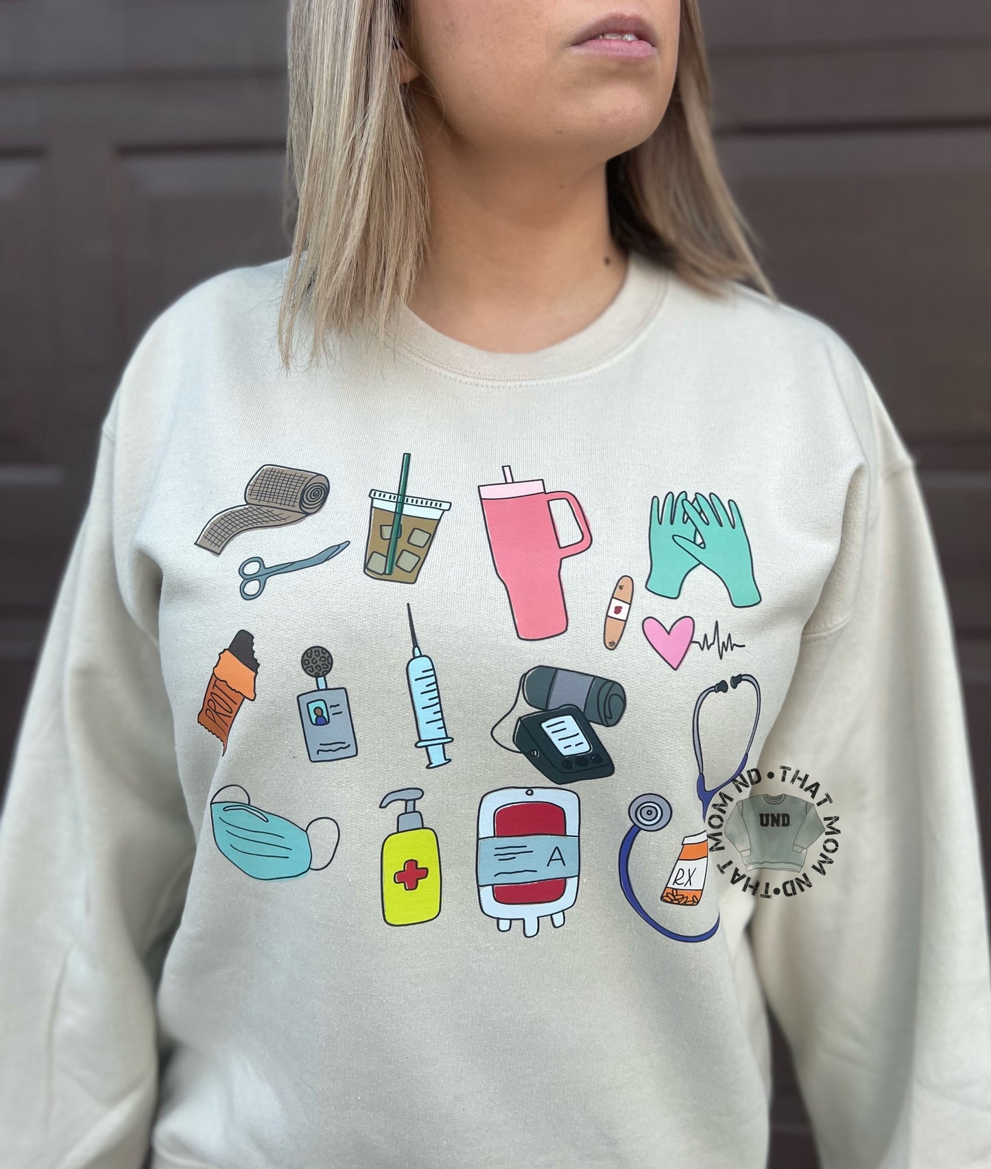 Nurse doodle crewneck
